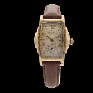 Vintage Bulova Art Deco Men's Mechanical Wristwatch 10 AE USA 10k RGP Art Deco